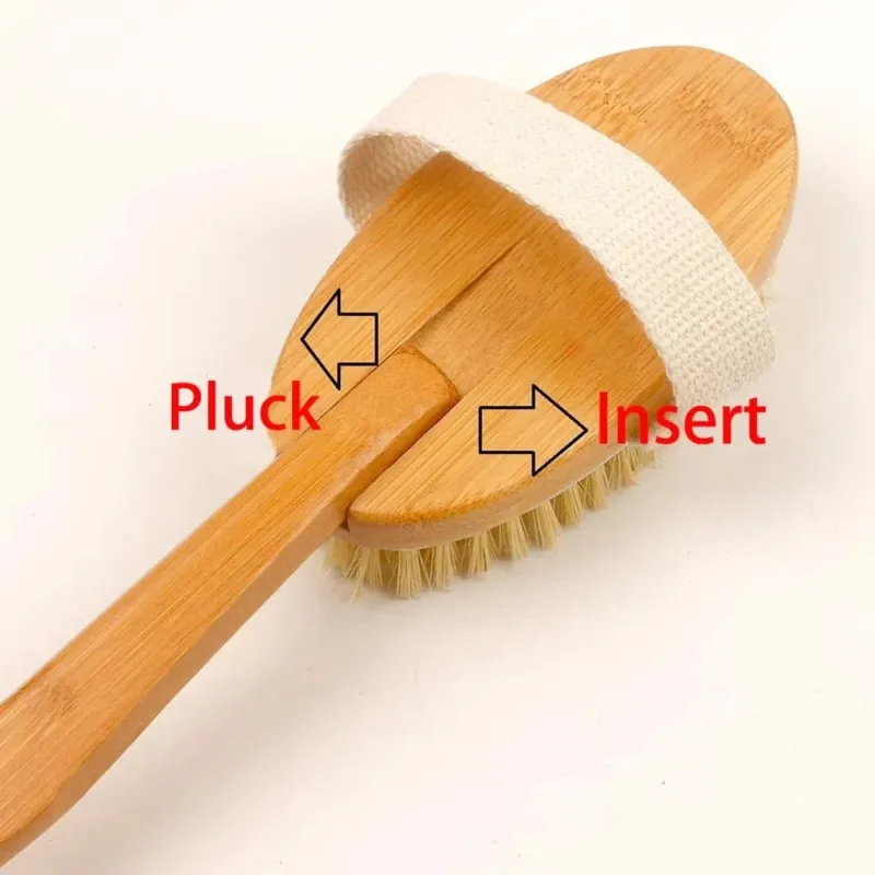 Bamboo Bath Brush - 48cm Curved Handle for Cleaning and Massage 3
