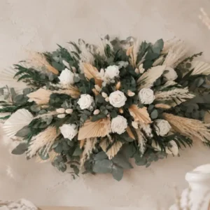 Boho Hochzeitsgesteck für Traubogen & Willkommensschild | Trockenblumen mit Infinity Rosen