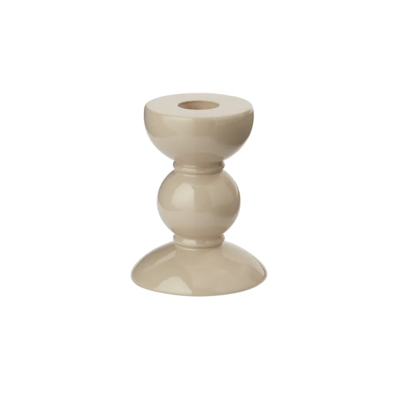 Addison Ross: Small Cappuccino Bobbin Candlestick - 10cm