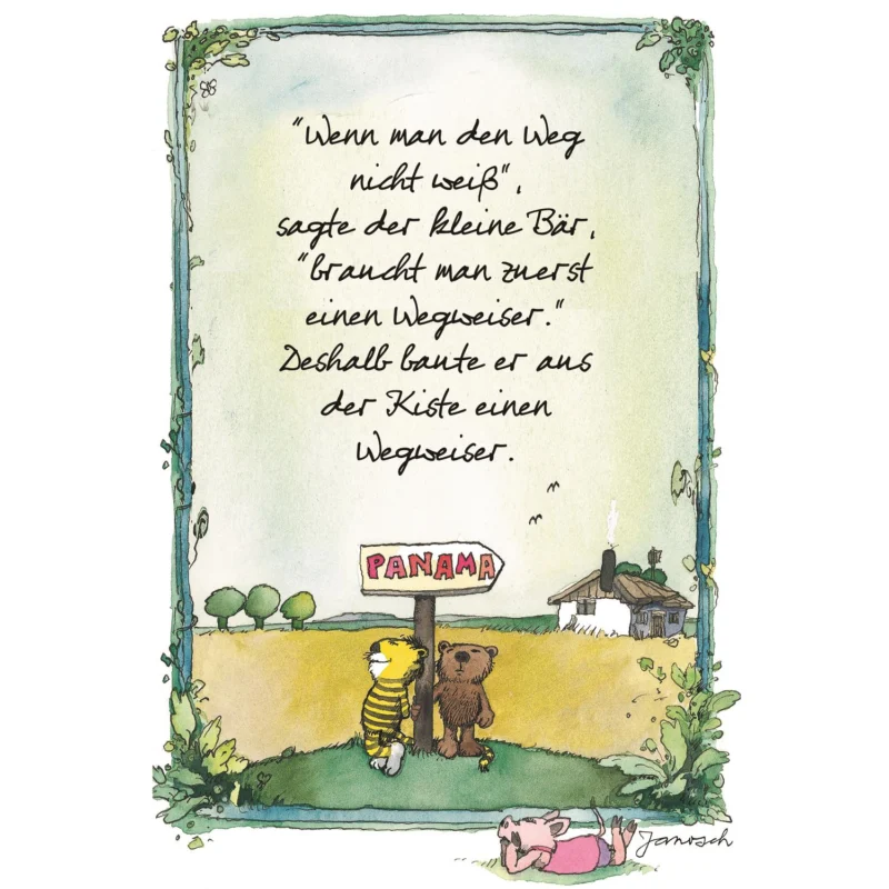 Janosch Leinwandbild - Wegweiser