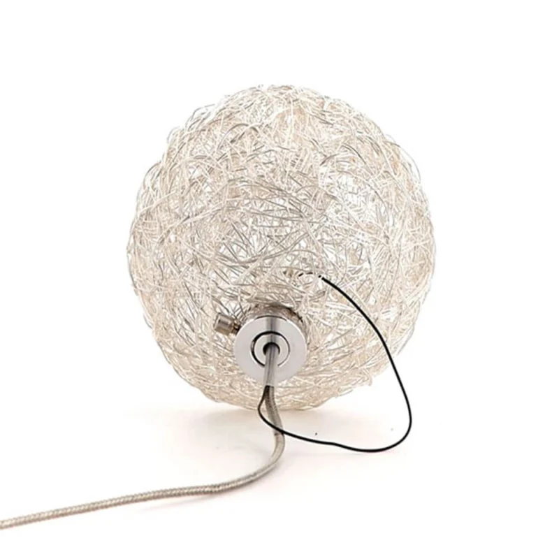 Catellani & Smith Sweet Light T Drahtkugel mit Touch-Dimmer, silberne Aluminiumdrahtleuchte.