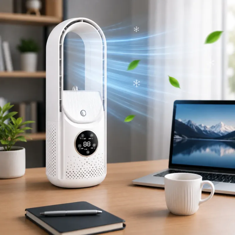 COOLBRIX - Compact Bladeless Portable Air Cooler - Silent Cooling for Home & Office