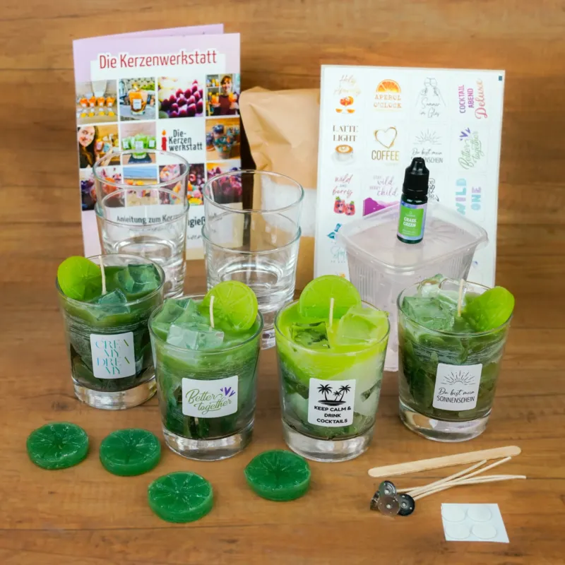 Cocktailkerzen gießen Mojito DIY