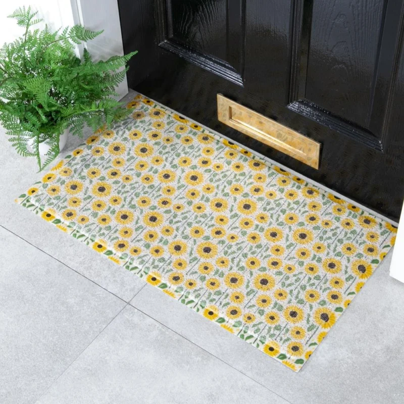 Yellow Sunflower Pattern Doormat