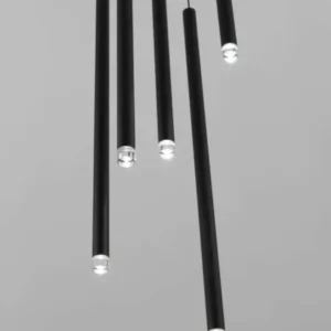 Dandia LED Pendelleuchte 5-flammig Ø 35,5cm 3000K Schwarz, moderne schwarze Hängelampe von Nova Luce
