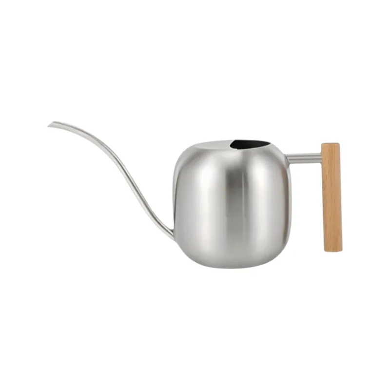 TIVVA 1200 – Edelstahl-Gießkanne, 1,2 L, versch. Farben, mit Holzgriff & langer Ausgussdüse