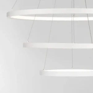 Empatia LED Pendelleuchte 3-flammig Ø 80cm 3000K, moderne weiße Ring-Pendelleuchte von Nova Luce