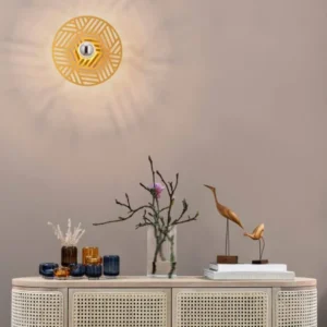 Eres Wandleuchte E27 Ø 25cm Gold dekorative goldene Wandleuchte mit elegantem Lichtspiel für moderne Räume