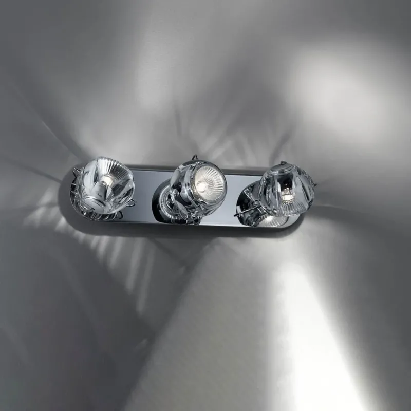 Fabbian Beluga Wand- & Deckenlampe 3-flammig moderne Wand- und Deckenleuchte mit klarem Kristall