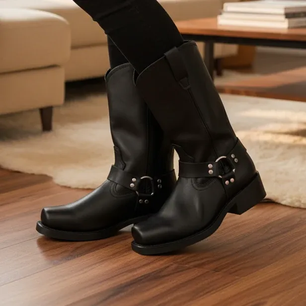 ForgedSteel - Waterproof Harness Boots with Durable PU Leather & Oil-Resistant Sole 0