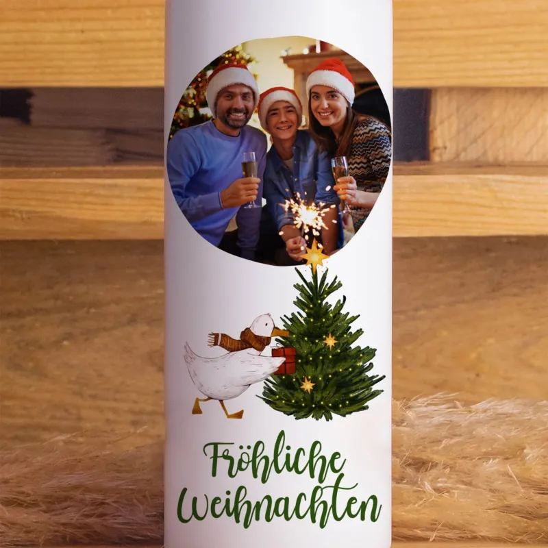 Fotokerze Weihnachtsbaum | Weihnachtsgeschenk | 15 - 30 cm Höhe | Personalisierte Kerze |