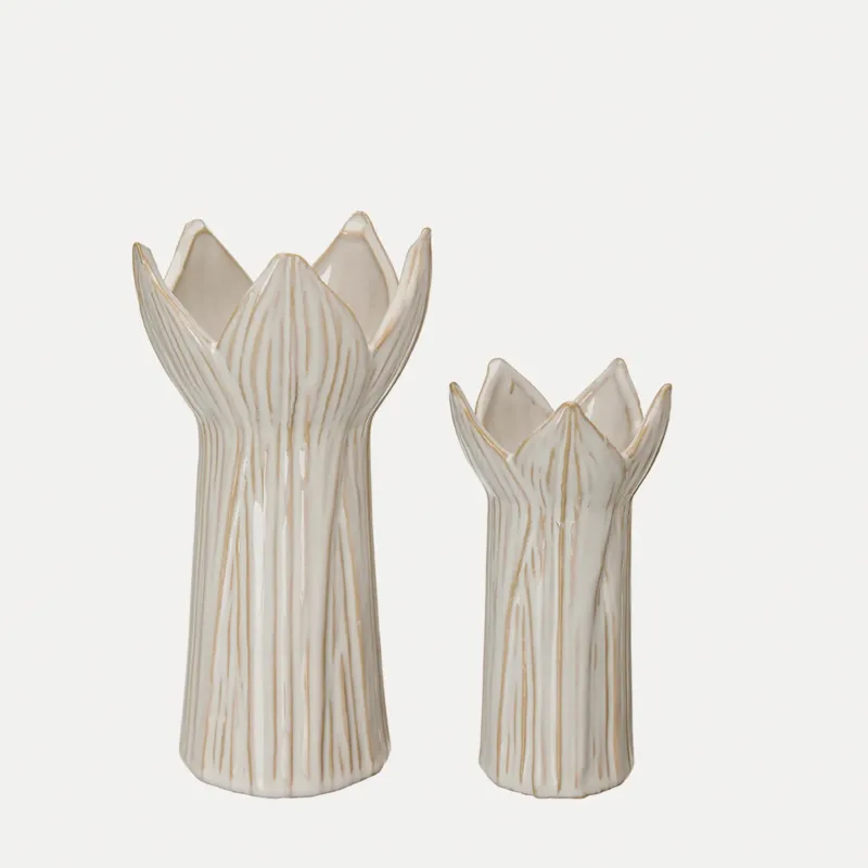 Vase Ingela 2er Set - weiß melange
