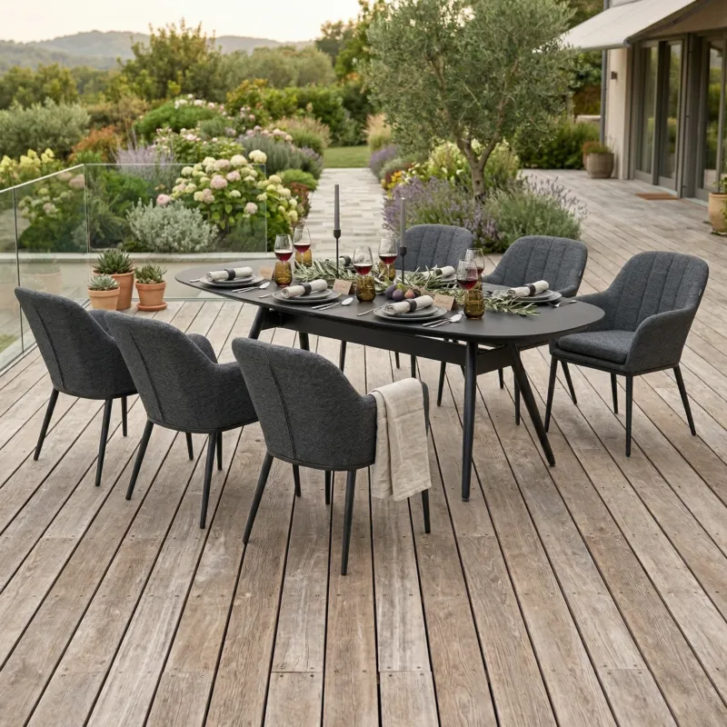 LUXURY! ESSGRUPPE / Dining Set HERITAGE ONYX / LIKA-TEX® 365 Tage wetterfest genießen