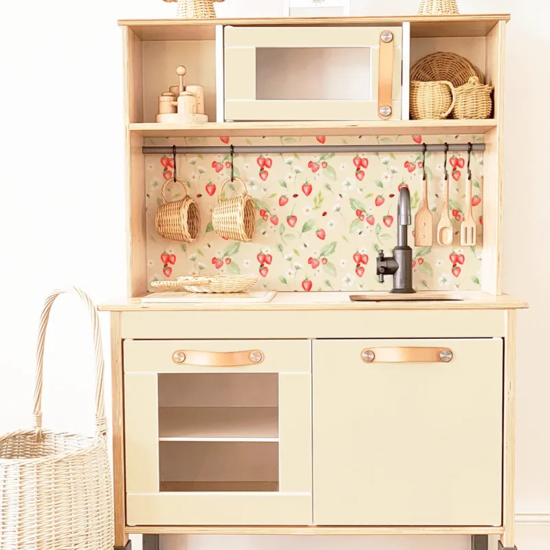 Klebefolie für IKEA DUKTIG Kinderküche - Erdbeeren