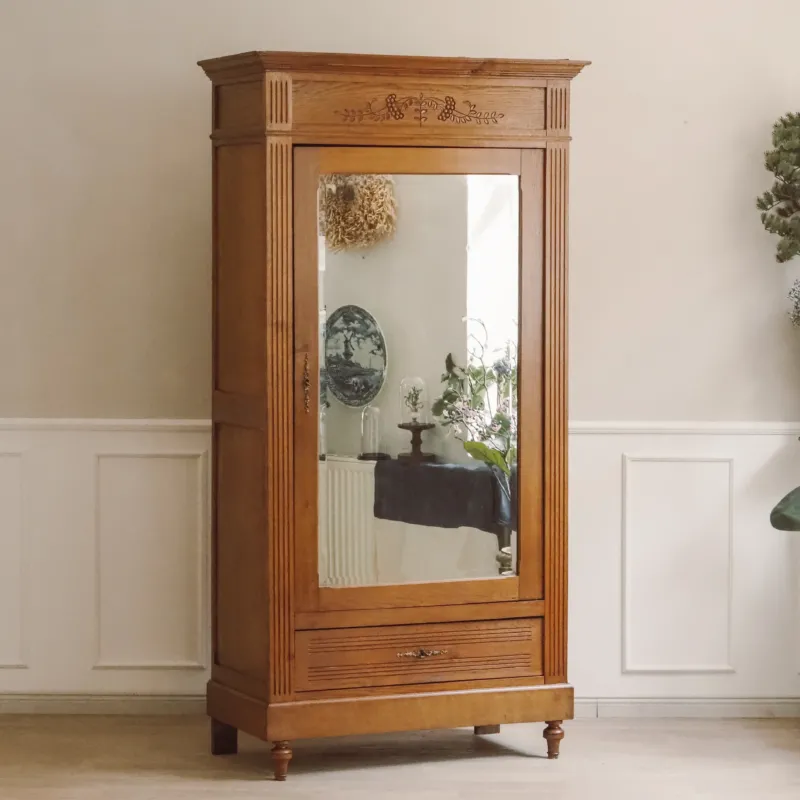 Antiker Spiegelschrank Eiche Louis XVI um 1900