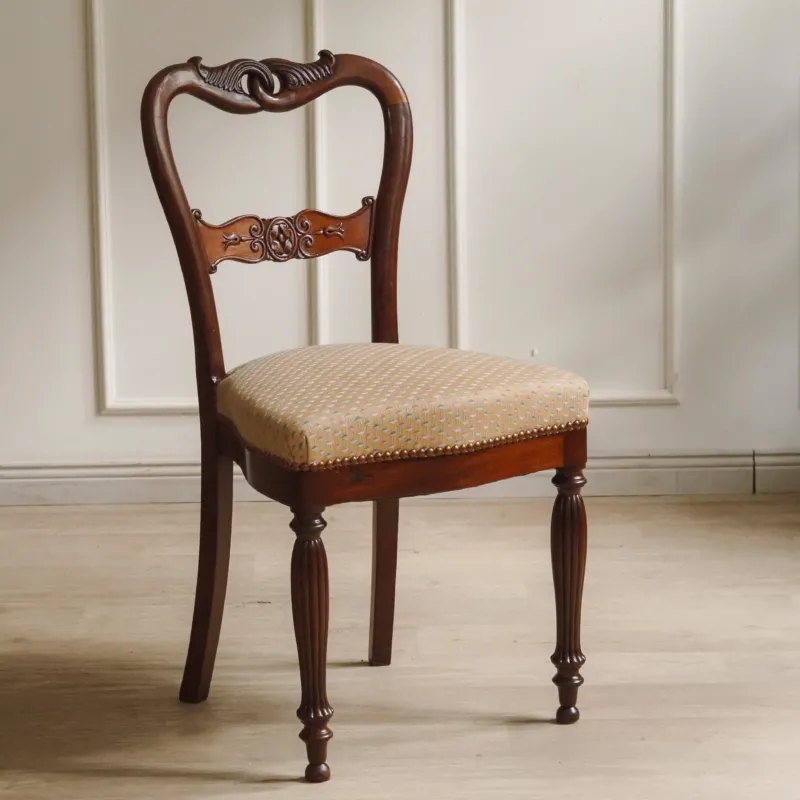 Biedermeier Stuhl Mahagoni um 1850 Ballonlehne