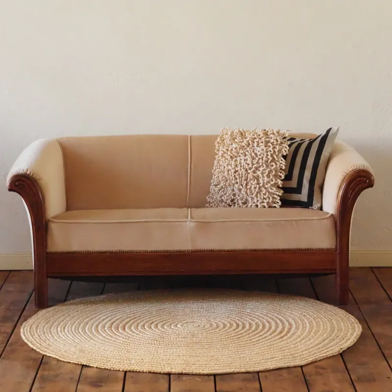 Art Déco Sofa Zweisitzer um 1930 mit geschwungenen Armlehnen