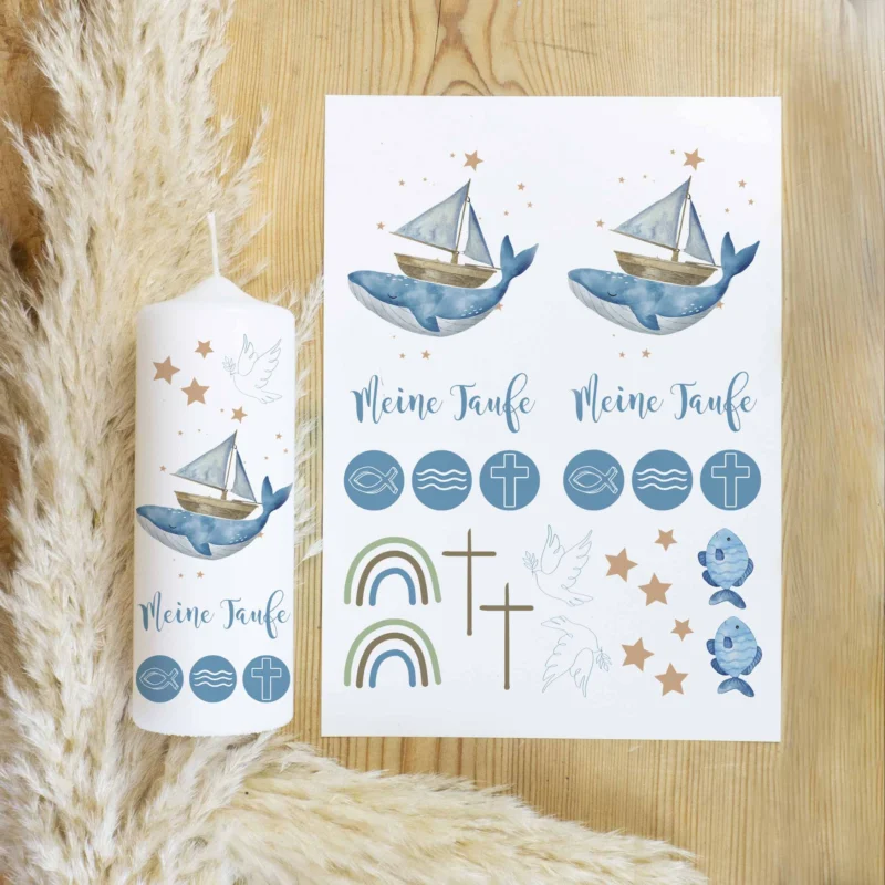 Kreatives Taufkerzen Bastelset Boot