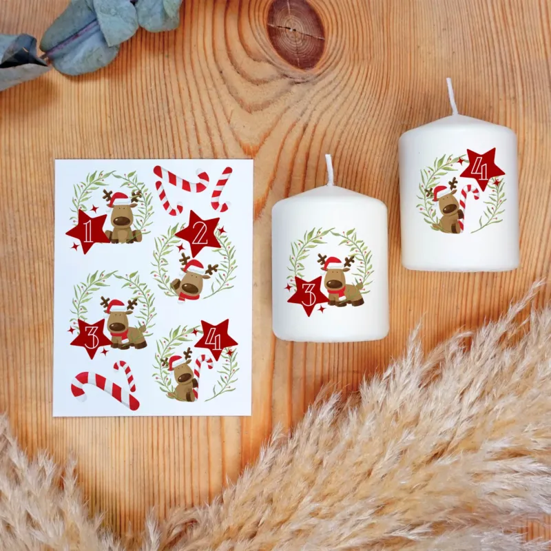Kerzentattoo-Set Adventsrentier Goodie