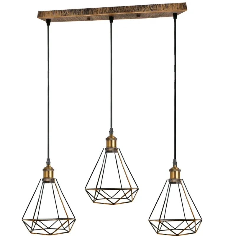 Pendelleuchte 3 Flammig Käfig Retro Esszimmerlampe