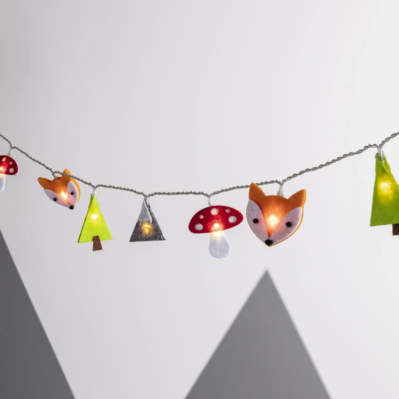 16er Woodland Filz Kinder Lichterkette