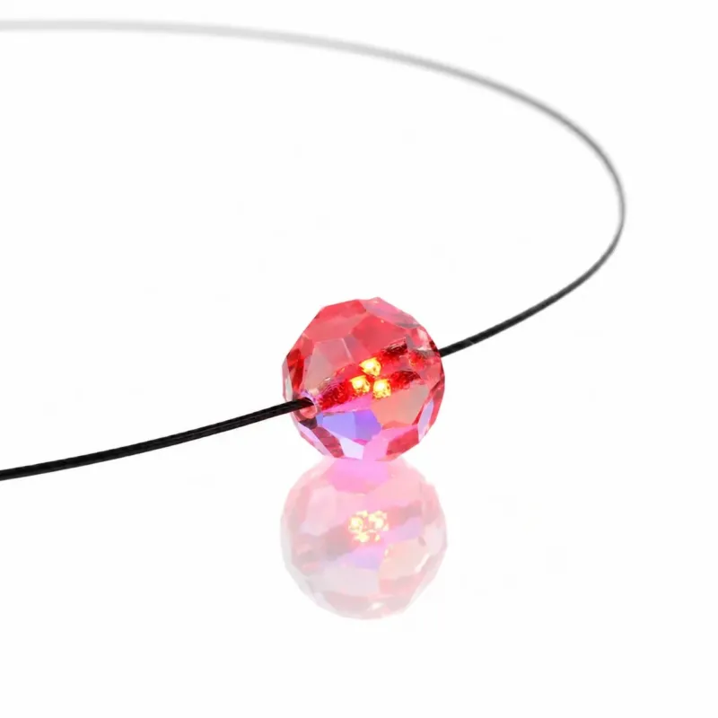 Leuchtende Halskette – Ball (geschliffen) – Rot – Swarovski® Elements
