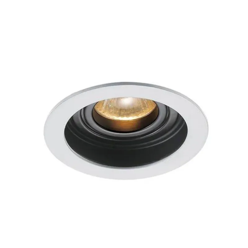 Sulima Einbaustrahler rückversetzt schwenkbar, rund, Weiß/Schwarz, Hochvolt-Einbaulicht mit schwenkbarem Lichtkegel