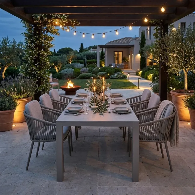 AUS DER AUSSTELLUNG☀️ Stilvolle Outdoor-Eleganz für 6 Personen - moderne Essgruppe Liora