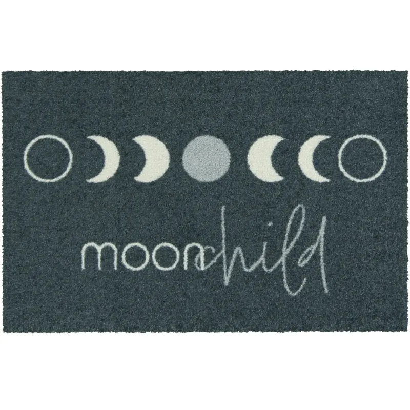 Fußmatte waschbar anthrazit Schriftzug moonchild