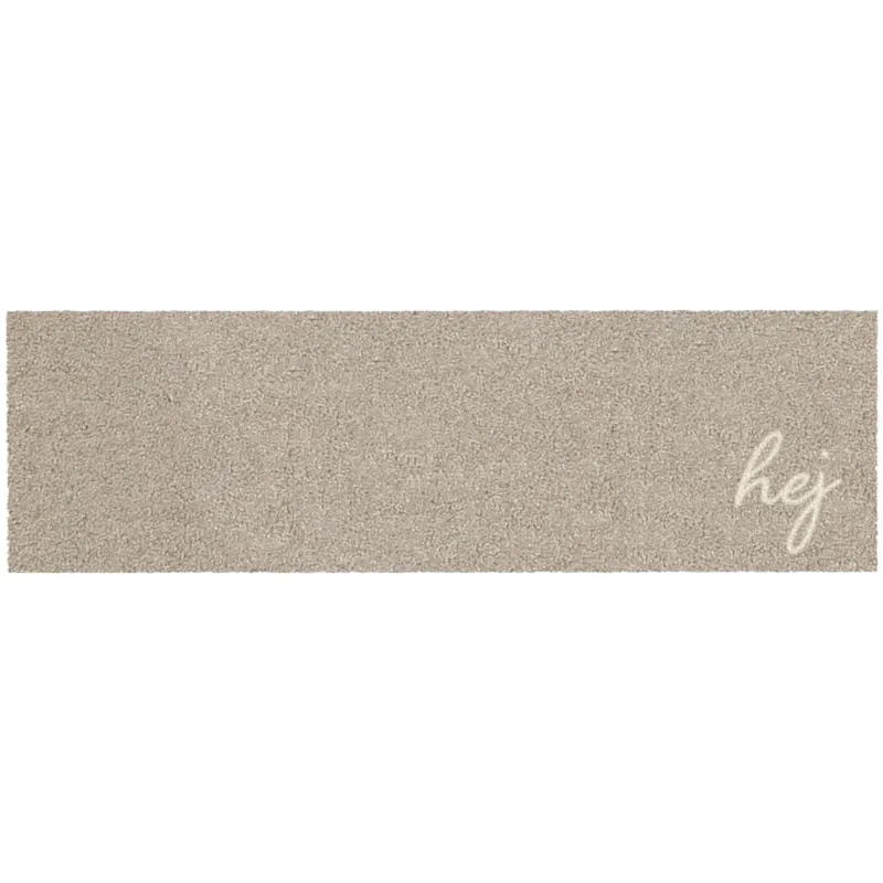 Schuhparkplatz beige Schriftzug hej