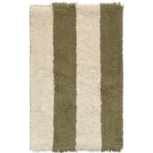 Swatch Washable Rug Cabana Lines Cotton Natural And Kaki
