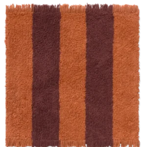 Swatch Washable Rug Cabana Lines Cotton Terracota And Marsala