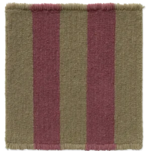 Swatch Washable Rug Cabana Lines Wool Kaki And Marsala