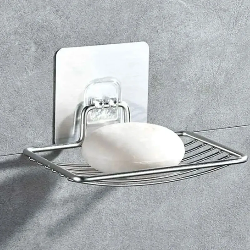 SOAP SHELF – Wall-mounted stainless steel soap rack with drainage design for clean and organized bathroom storage