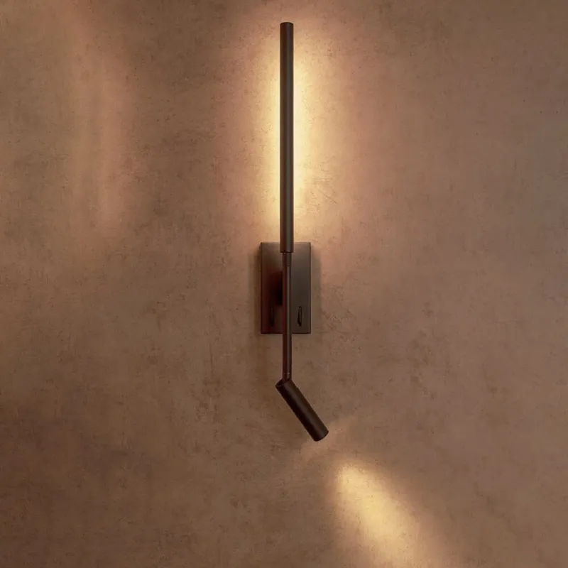 Torch LED Wandlampe 360° mit Spot, moderne Metall-Wandleuchte für Flur und Schlafzimmer