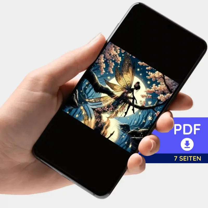 Digitale PDF-Bildmappe Mondscheinfee für Diamond Painting und Malen nach Zahlen auf dem Smartphone