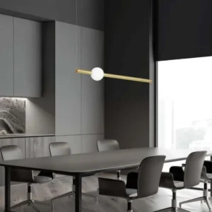 Neutron LED Pendelleuchte Horizontal 3000K Gold für modernes Esszimmer mit goldener Pendelleuchte