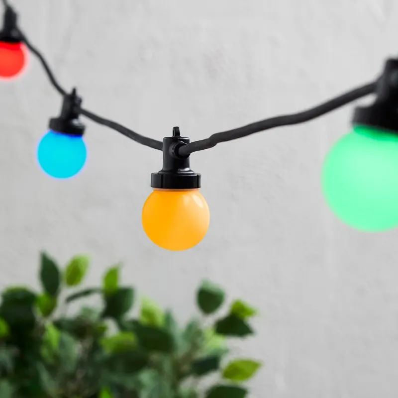Pro Connect IP67 100m 200er Party Lichterkette bunt koppelbar schwarzes Kabel