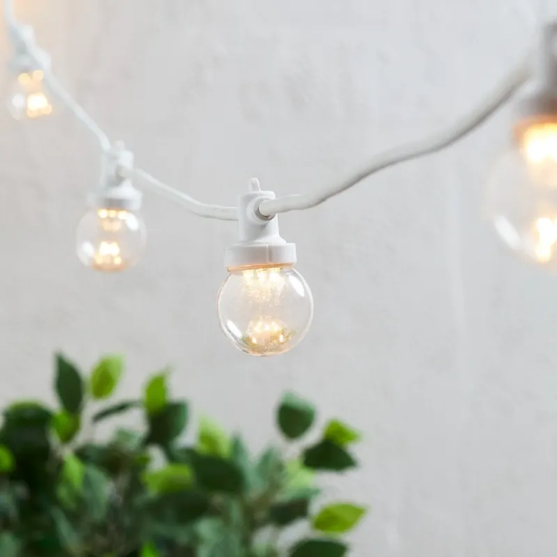 Pro Connect von 125m 250er Party Lichterkette warmweiß transparente Birnen koppelbar weißes Kabel