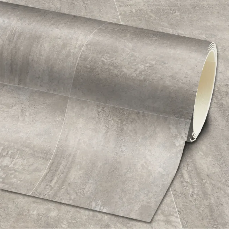 PVC-Bodenbelag FELIX Gesamtansicht Rolle Mattenlager | Fliesen Grau