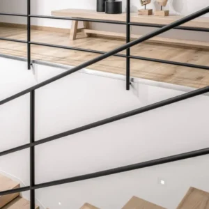 Passagio LED Außenwandeinbauleuchte Quadratisch Slot 3000K IP54 in modernem Treppenhausdesign.
