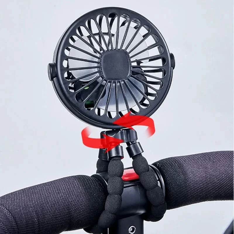 Portable Clip-On Fan - USB Rechargeable 3-Speed Stroller & Outdoor Fan 1