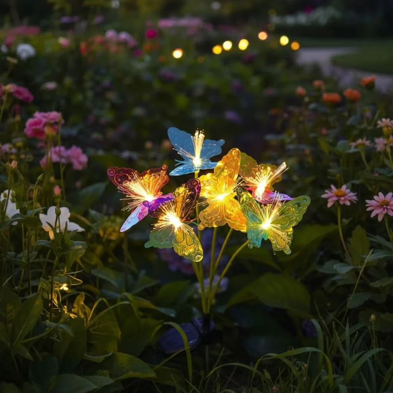 BUTTERFLYLIVA – Solar Butterfly Fiber Optic Garden Lights