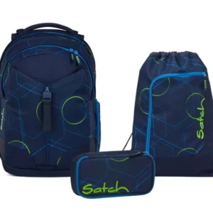 Schulrucksack-Set MATCH Blue Tech 3-teilig