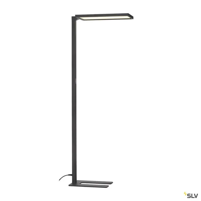 Worklight LED Stehleuchte mit Sensor 195cm, schwarze Office-Standleuchte mit UGR≤19, Tageslichtsteuerung und Dimmbarkeit