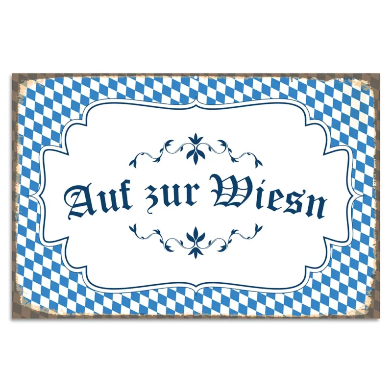 Blechschild - Auf zur Wiesn