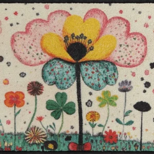 Fußmatte 50x75 Fantasy Flower beige