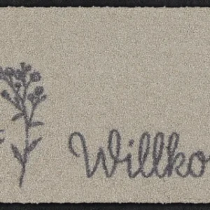 Fußabtreter klein 30x75 Willkommen Wiese grau