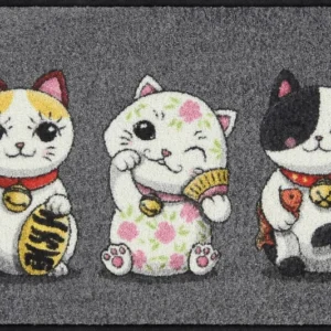 Fußmatte 50x75 Lucky Cats grey grau