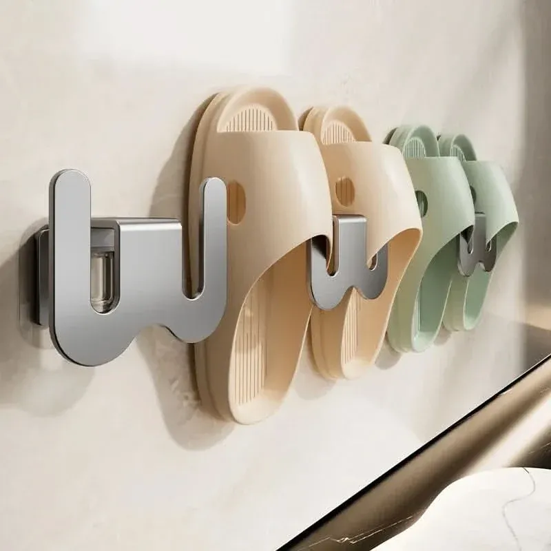 Space-Saving Wall Hanging Bathroom Slipper Rack & Shoe Organizer 0